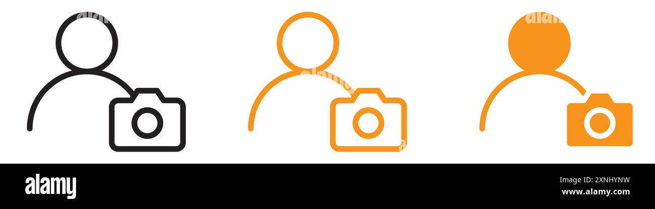 Collezione di logo web design icona cameraman in formato vettoriale piatto Illustrazione Vettoriale
