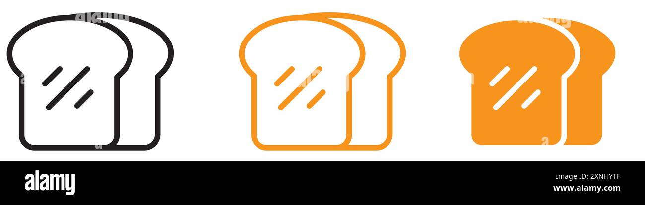 Icona fetta di pane, logo web design, collezione in formato vettoriale piatto Illustrazione Vettoriale