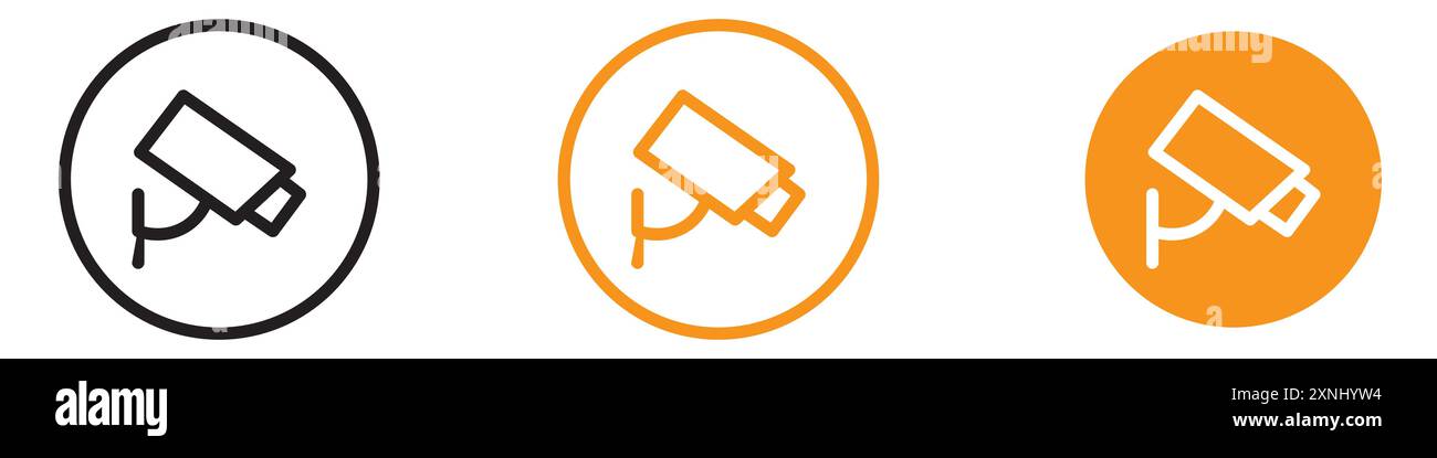 Icona della telecamera CCTV, logo del web design, collezione in formato vettoriale piatto Illustrazione Vettoriale
