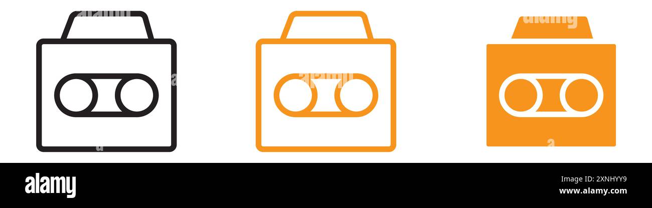 Collezione di set di logo di design Web icona cassetta in formato vettoriale piatto Illustrazione Vettoriale