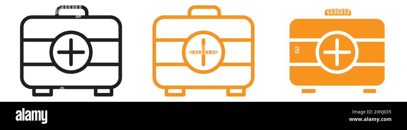 Kit di emergenza icona web design collezione in vettoriale piatto Illustrazione Vettoriale