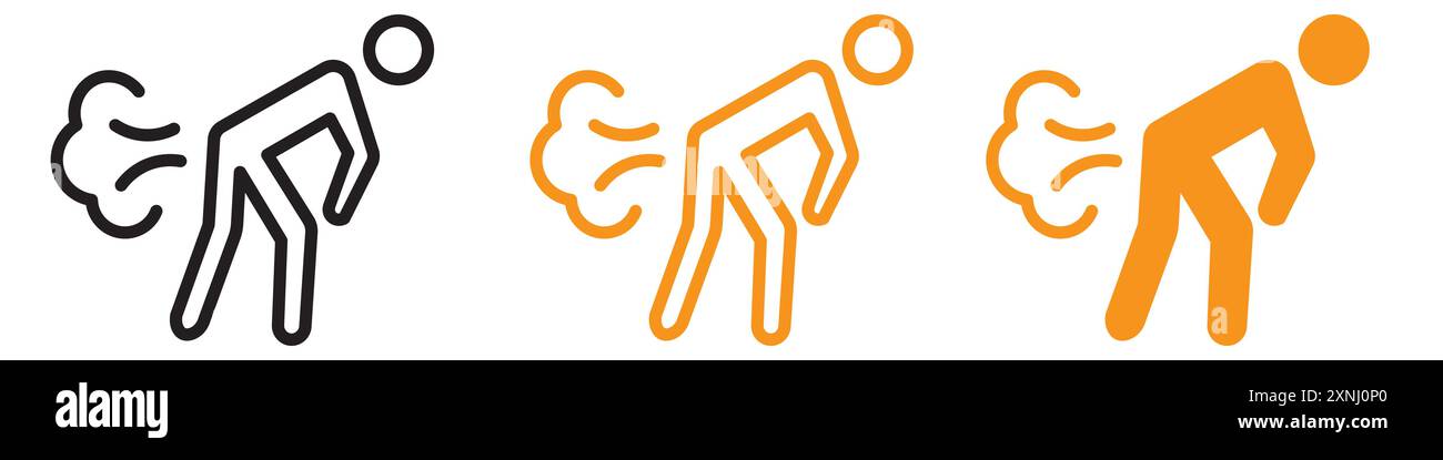 Collezione di logo di disegno Web icona di farting in formato vettoriale piatto Illustrazione Vettoriale