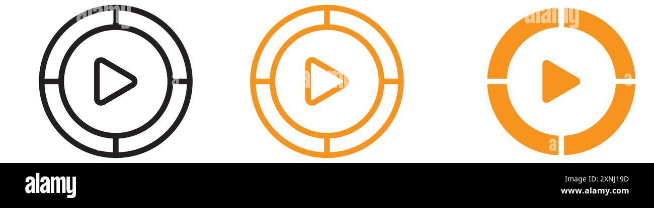 Icona lettore multimediale, logo web design, collezione in formato vettoriale piatto Illustrazione Vettoriale