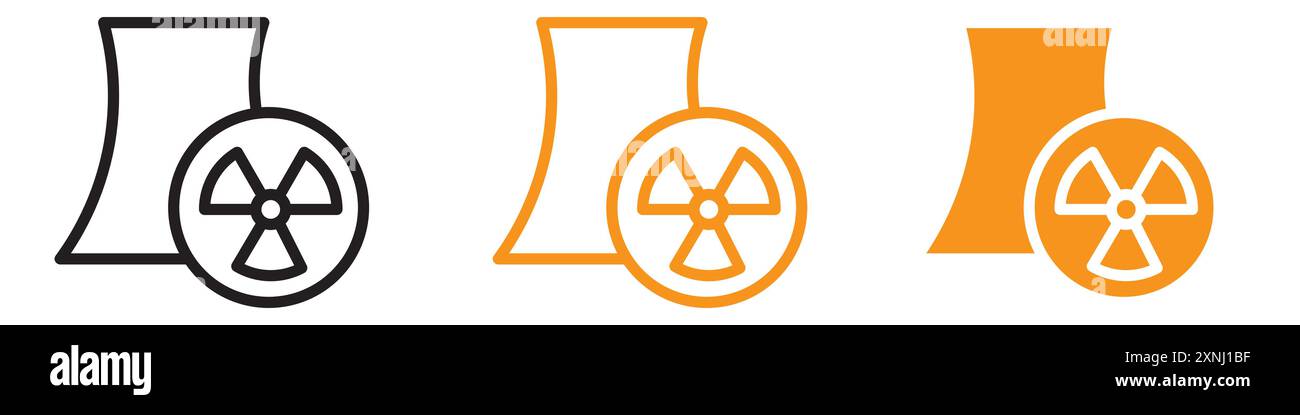 Collezione di logo web design icona centrale nucleare in vettore piatto Illustrazione Vettoriale