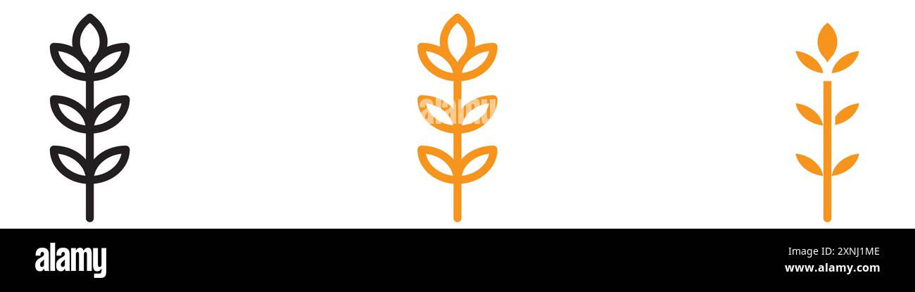 Collezione di logo web design icona di segale in formato vettoriale piatto Illustrazione Vettoriale