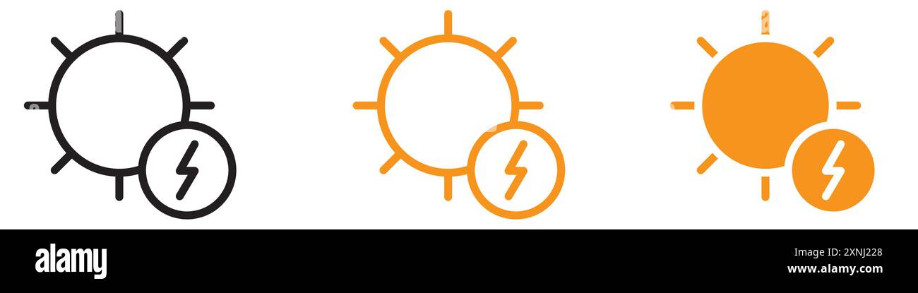 Collezione di logo web design icona energia solare in formato vettoriale piatto Illustrazione Vettoriale