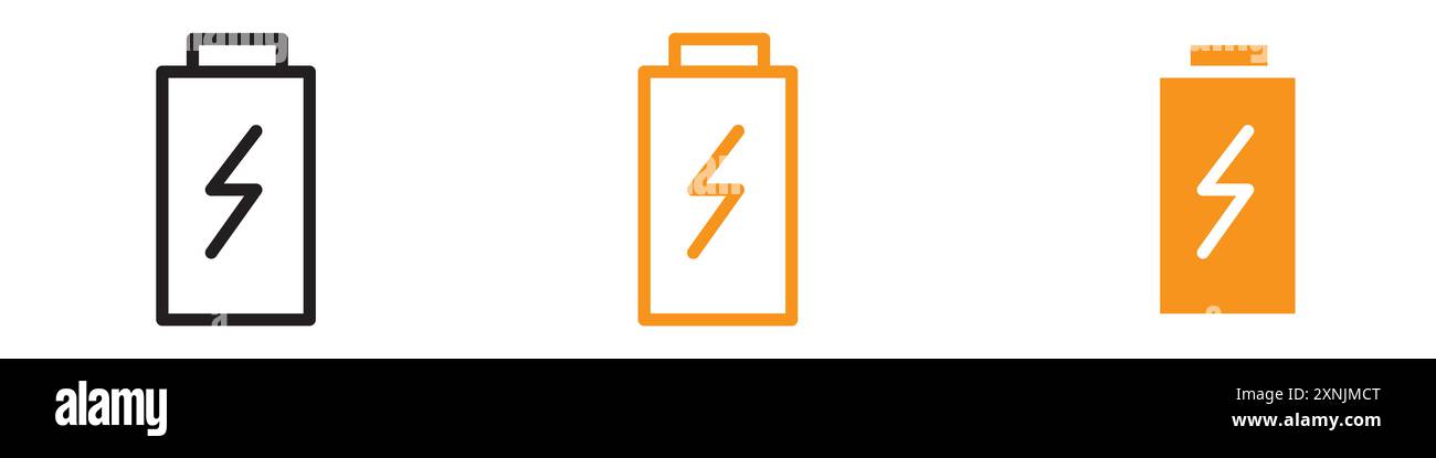 icona della batteria, logo web design, raccolta in vettoriale Illustrazione Vettoriale