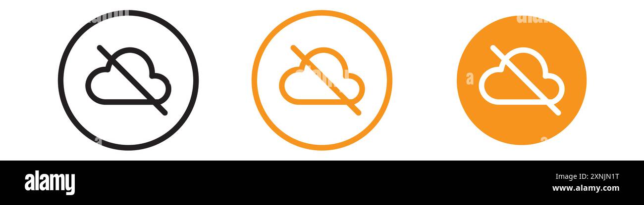 icona di disattivazione della sincronizzazione cloud raccolta di set di logo di progettazione web in vettoriale Illustrazione Vettoriale