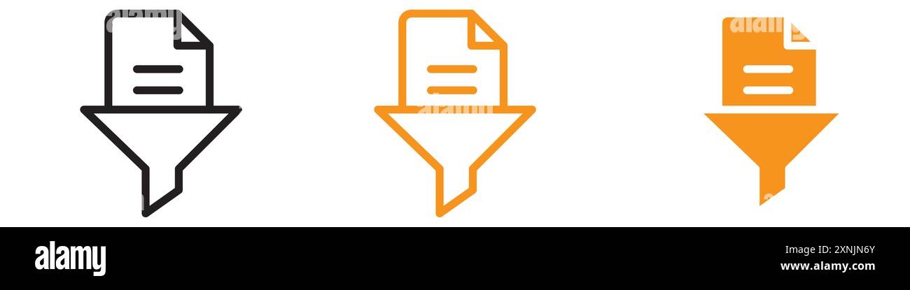 Icona di filtraggio dei dati raccolta del logo di progettazione Web in vettoriale Illustrazione Vettoriale