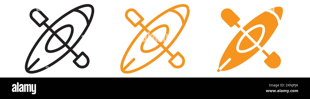 collezione di logo kayak icon web design in vettoriale Illustrazione Vettoriale