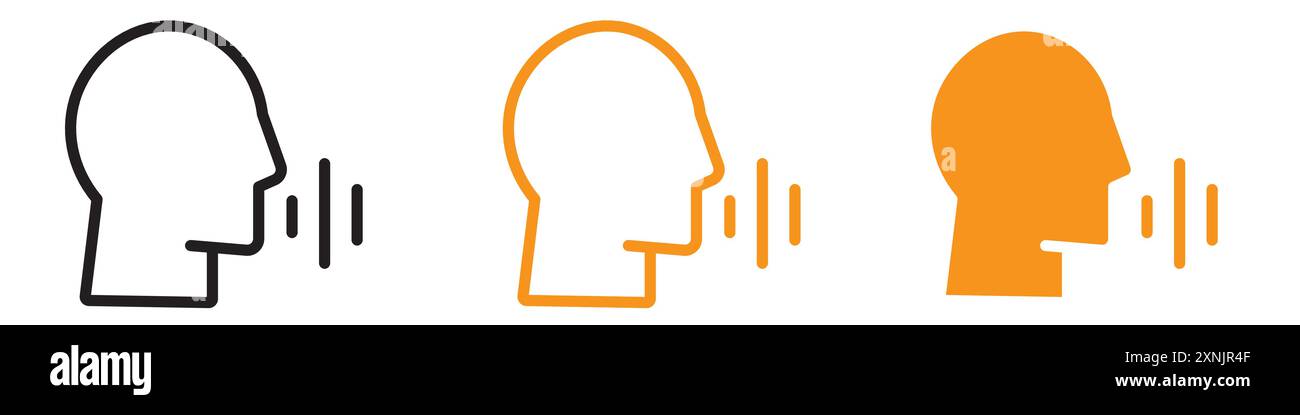 Icona di riconoscimento vocale logo web design insieme in vettoriale Illustrazione Vettoriale