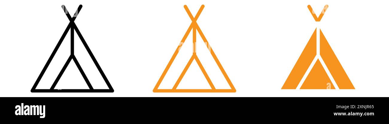 Collezione di logo per il web design con icona teepee in vettoriale Illustrazione Vettoriale