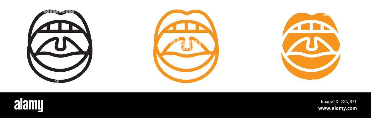 Icona della bocca orale della gola, logo web design, collezione in vettoriale Illustrazione Vettoriale