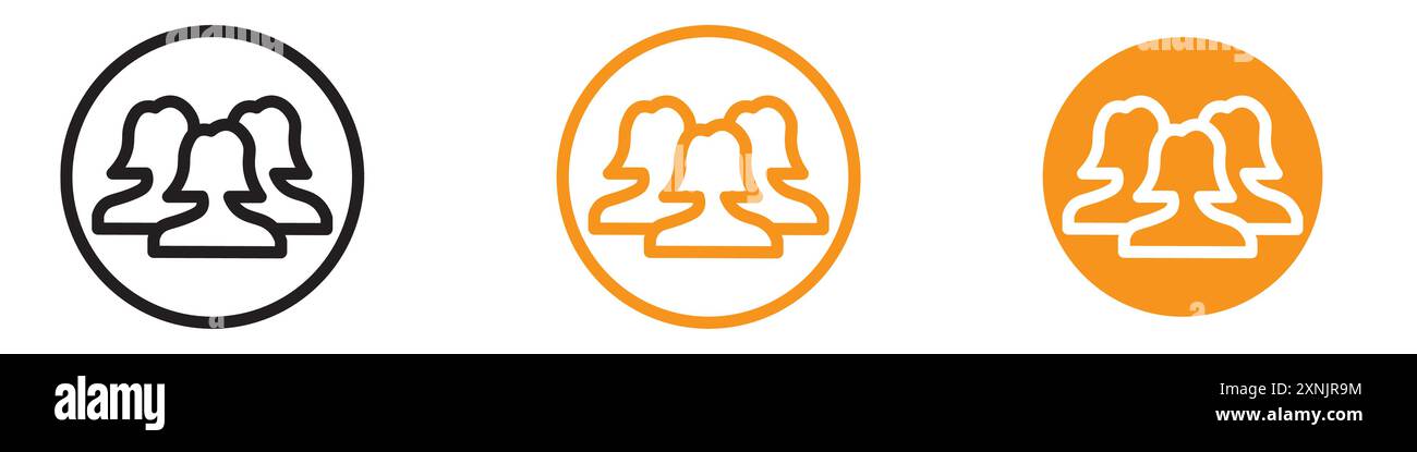 donna team icon logo web design collezione in vettoriale Illustrazione Vettoriale