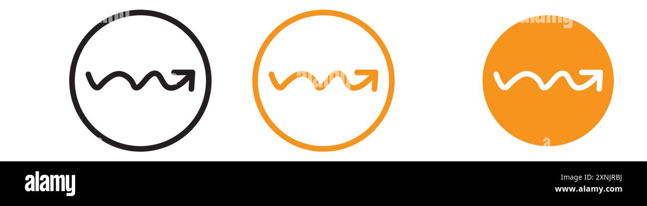 icona a freccia ondulata con logo web design insieme in vettoriale Illustrazione Vettoriale