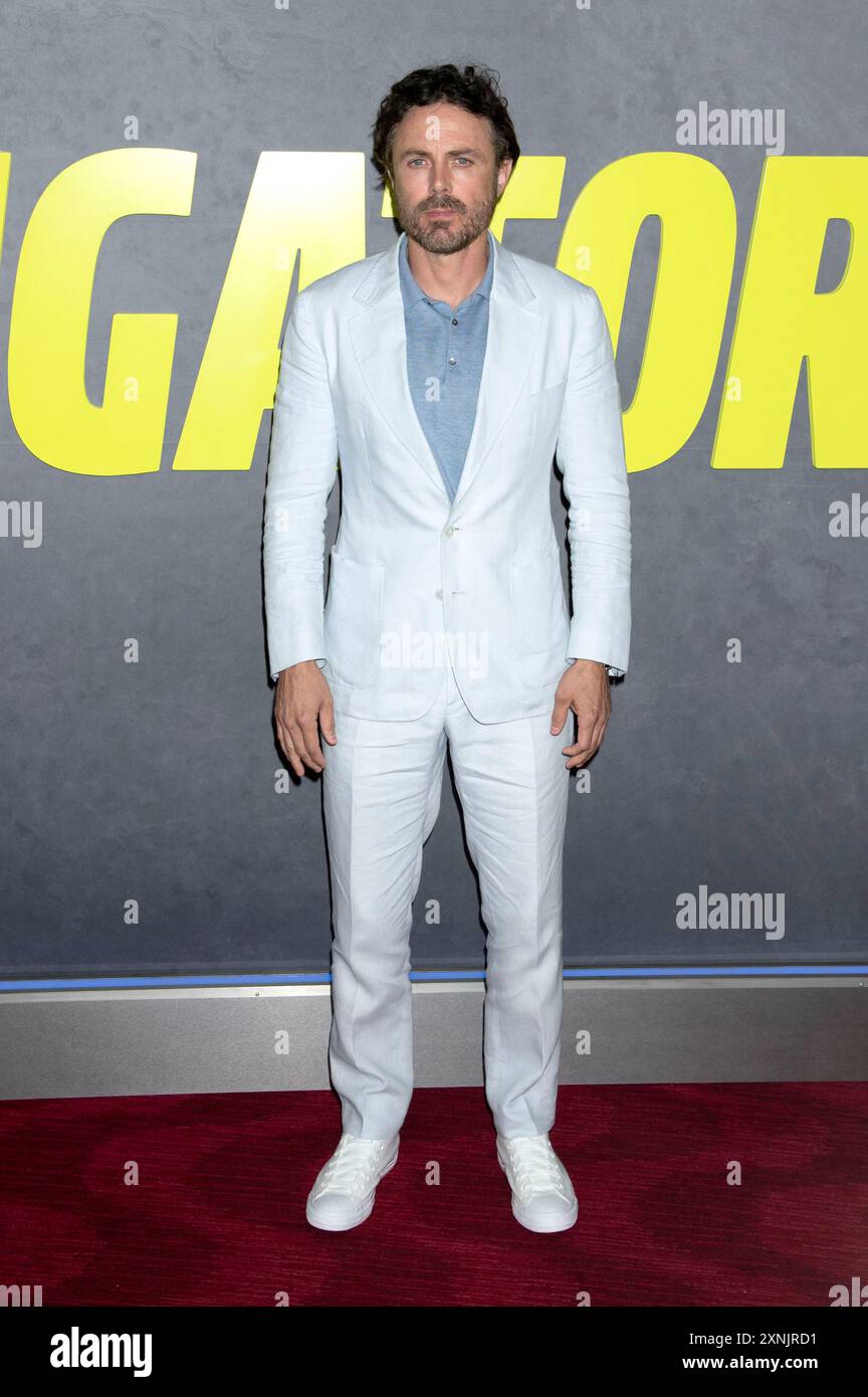 Casey Affleck bei der Premiere des Apple TV+ Films 'The Instigators' im Jazz al Lincoln Center. New York, 31.07.2024 Foto Stock