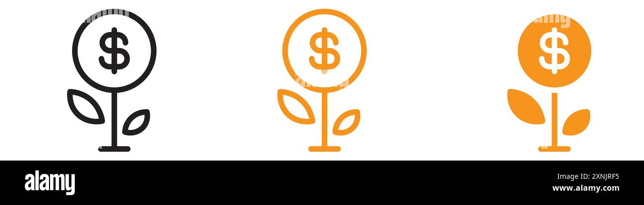 Set di logo per il web design di Seed Money Icon in vettoriale Illustrazione Vettoriale