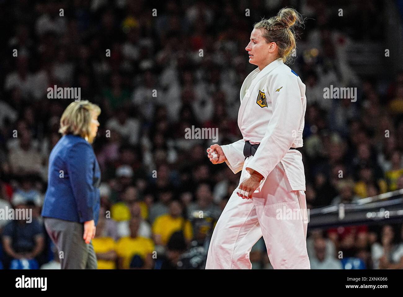 Parigi, Francia. 1 agosto 2024. PARIGI, FRANCIA - 1 AGOSTO: La Germania Anna-Maria Wagner partecipa ai -78 quarti di finale del 6° giorno del Judo - Giochi Olimpici di Parigi 2024 agli Champs-de-Mars Arena il 1° agosto 2024 a Parigi, Francia. (Foto di Andre Weening/Orange Pictures) credito: Orange Pics BV/Alamy Live News Foto Stock