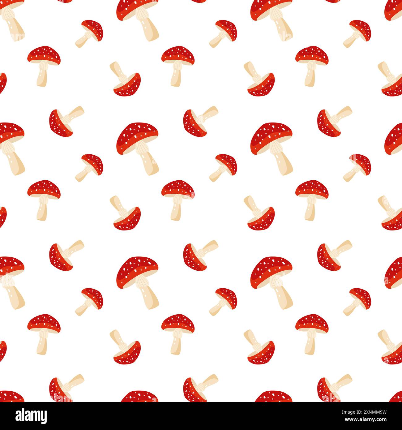motivo senza cuciture con funghi agarici molli Illustrazione Vettoriale