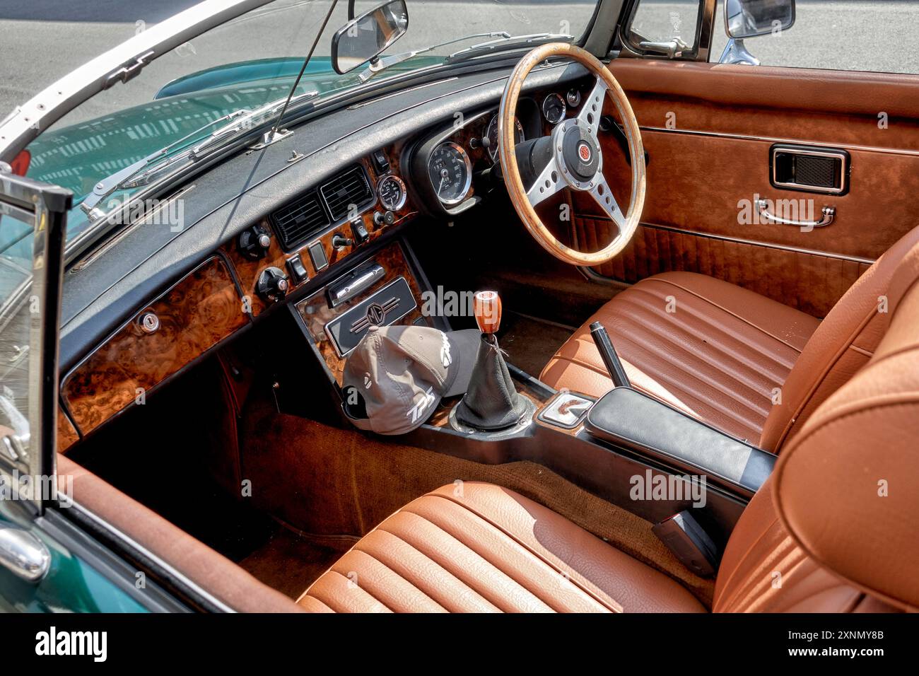 Interni roadster MGB. Inghilterra Regno Unito Foto Stock