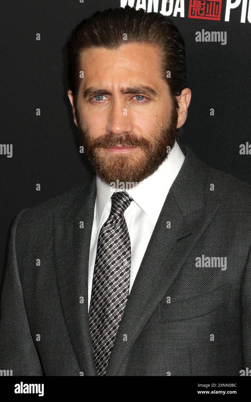 Jake Gyllenhaal partecipa alla prima di "Southpaw" all'AMC Lincoln Square di New York. Foto Stock