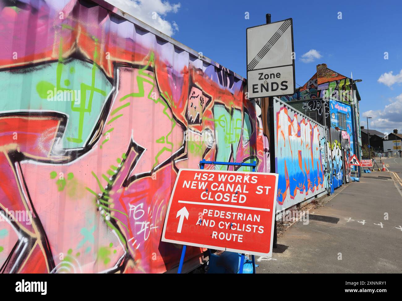 Digbeth a Birmingham, dove è stata costruita la nuova stazione HS2 a Curzon Street, West Midlands, Regno Unito Foto Stock