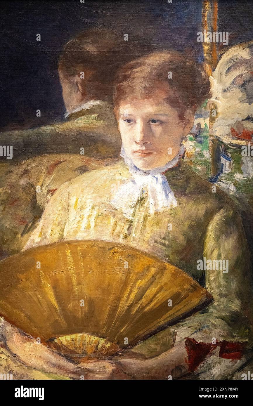Dipinto di Mary Cassatt, chiamato donna con un ventilatore, dipinto 1878/1879 Foto Stock