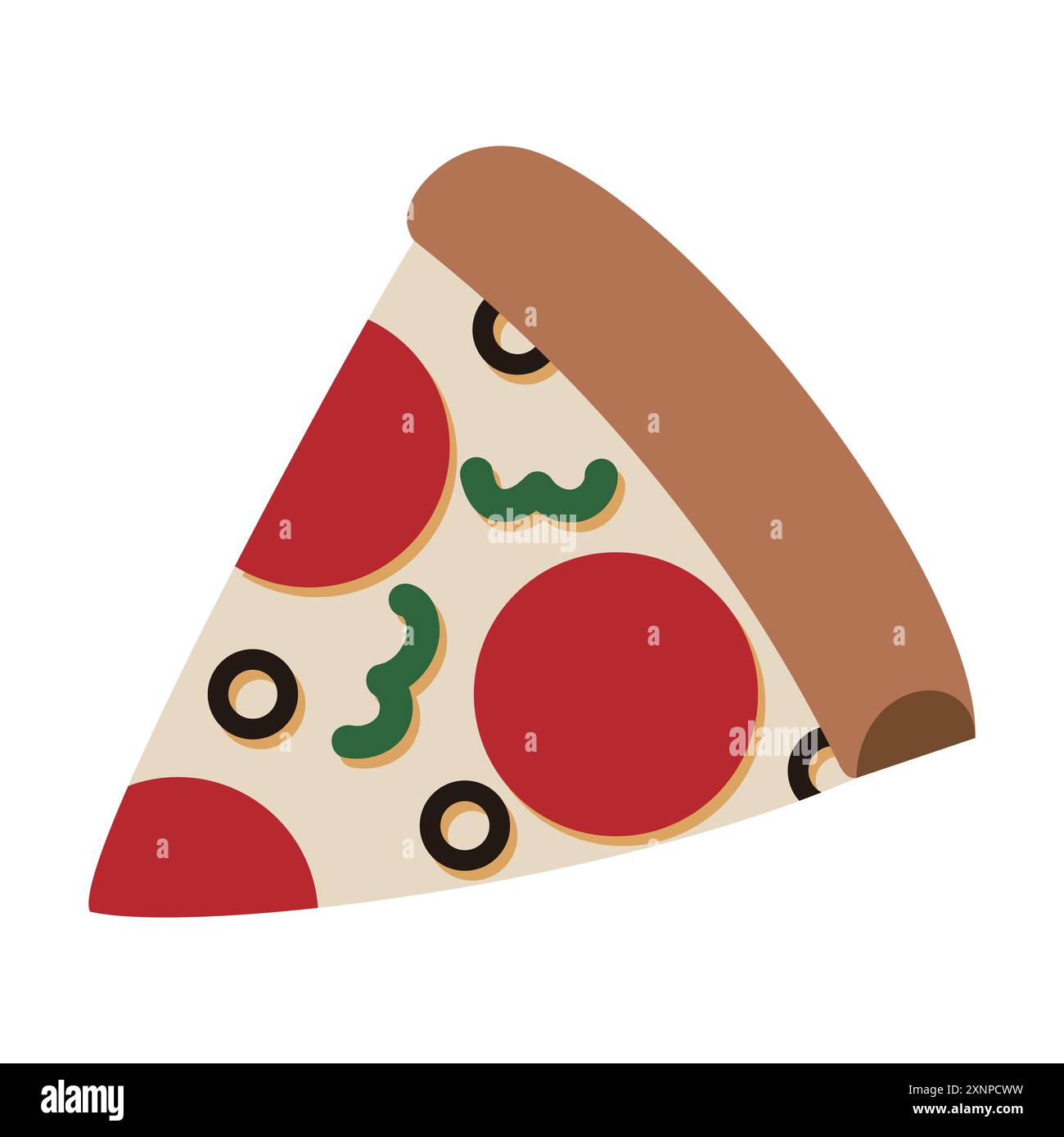 Una fetta di pizza al peperoni Illustrazione Vettoriale