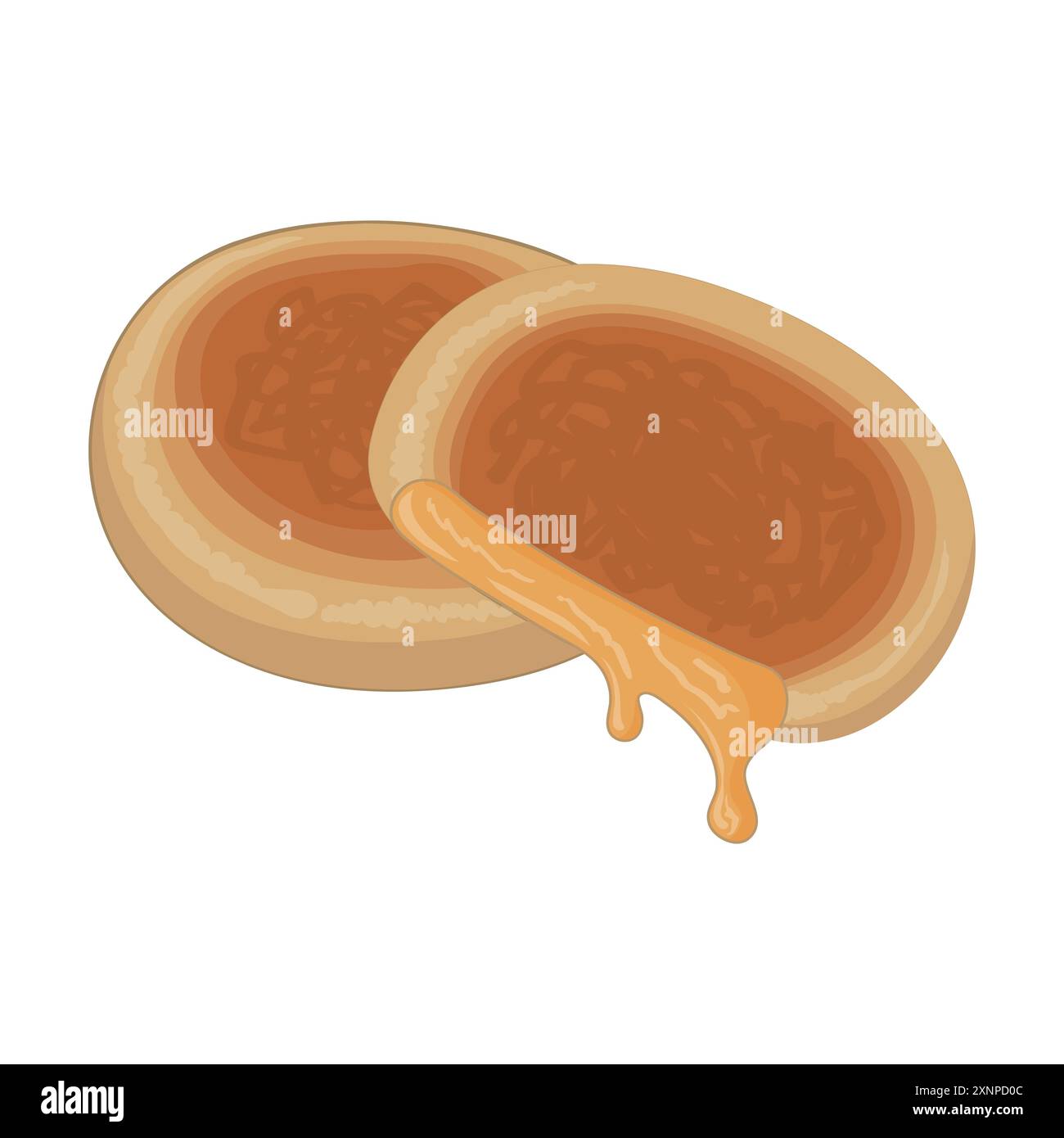 Street food coreano invernale con miele, "Honey Hotteok" Illustrazione Vettoriale