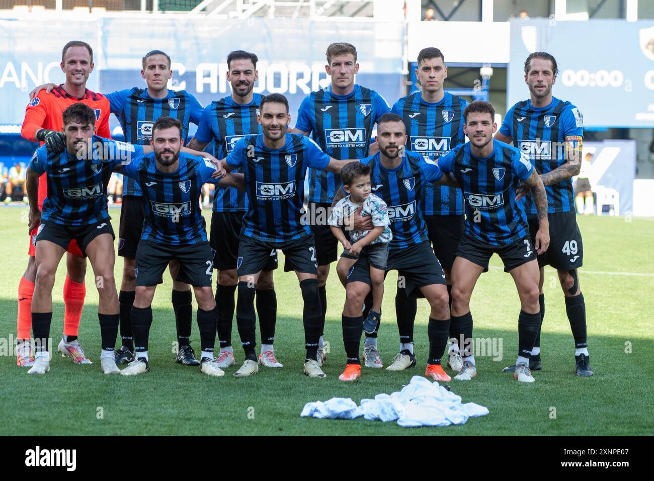 Andorra la Vella, Andorra : 18 luglio 2024 : giocatori in azione durante il secondo turno di qualificazione - 2a tappa della UEFA Europa Conference League Qualificat Foto Stock