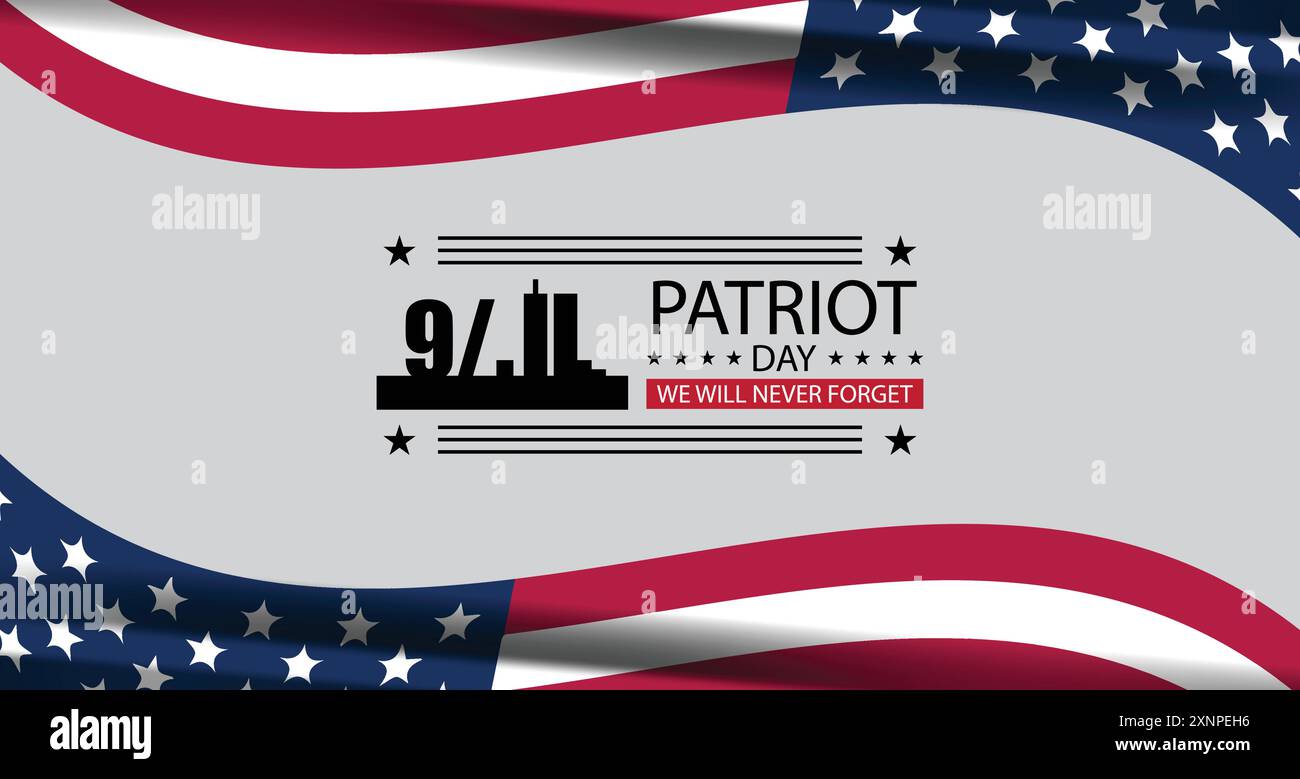 Onorare gli Eroi del 911 Una giornata di patriottismo e memoria Illustrazione Vettoriale