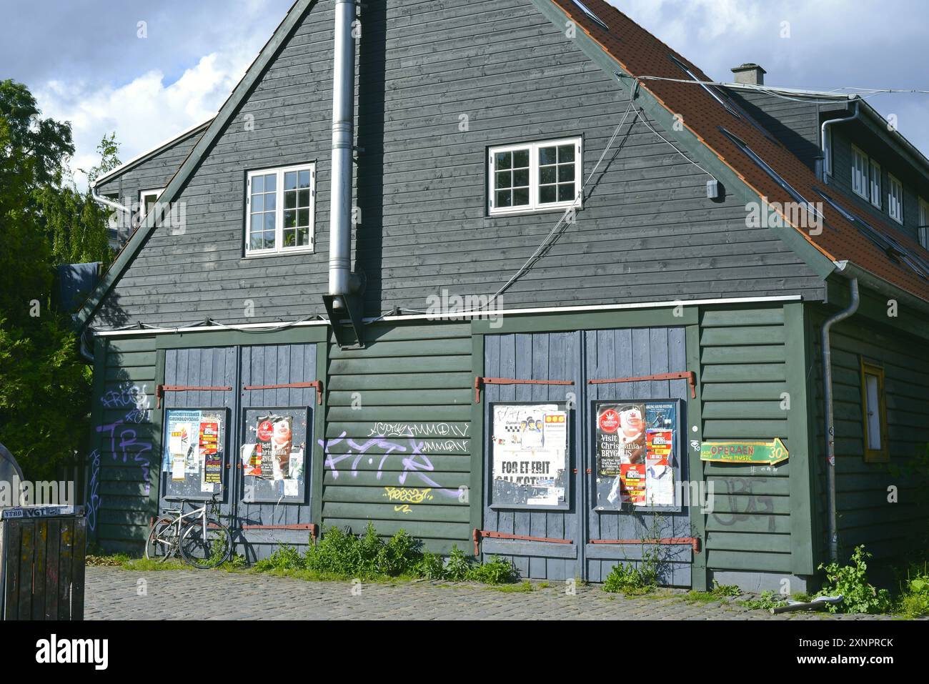 Free City of Christiania si trova nel quartiere Christianshavn di Copenaghen, Danimarca, Scandinavia. Foto Stock