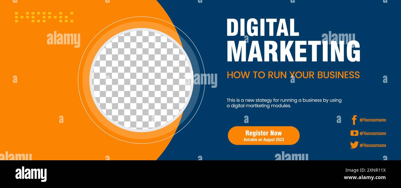 Webinar online di Digital Marketing Agency modelli di post sui social media, banner di marketing digitale e modello di banner sui social media Illustrazione Vettoriale