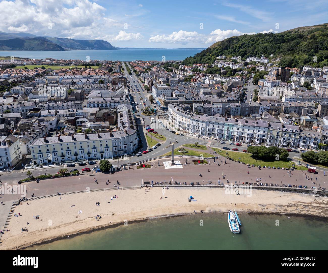 Llandudno North e West Shore, Galles del Nord, Gran Bretagna, vista aerea Foto Stock