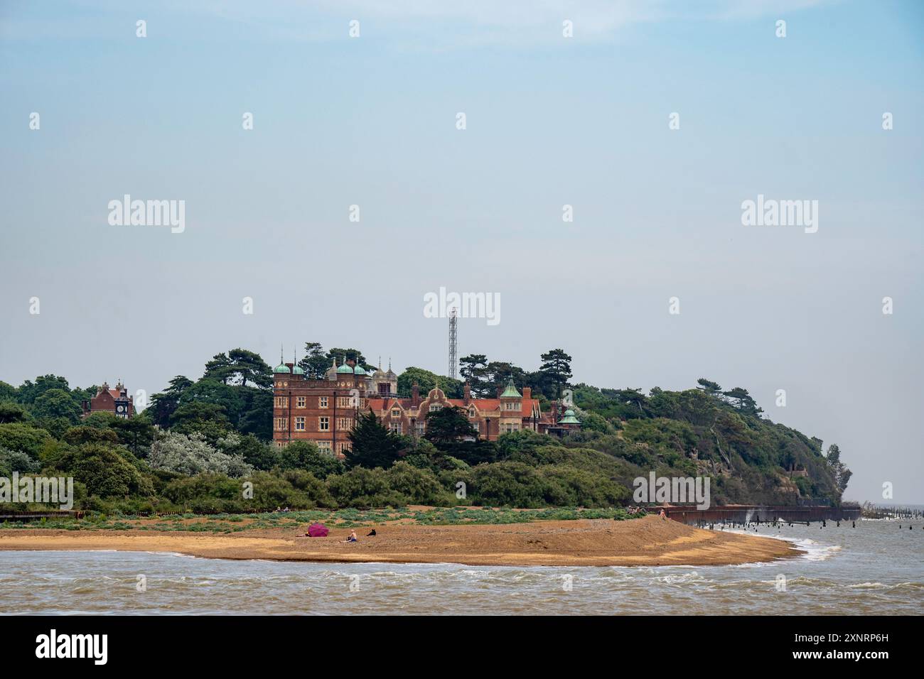 Bawdsey Manor dove nel 1937 lo scienziato Robert Watson Watt sviluppò un radar e nel 1940 divenne la prima stazione radar operativa al mondo Foto Stock