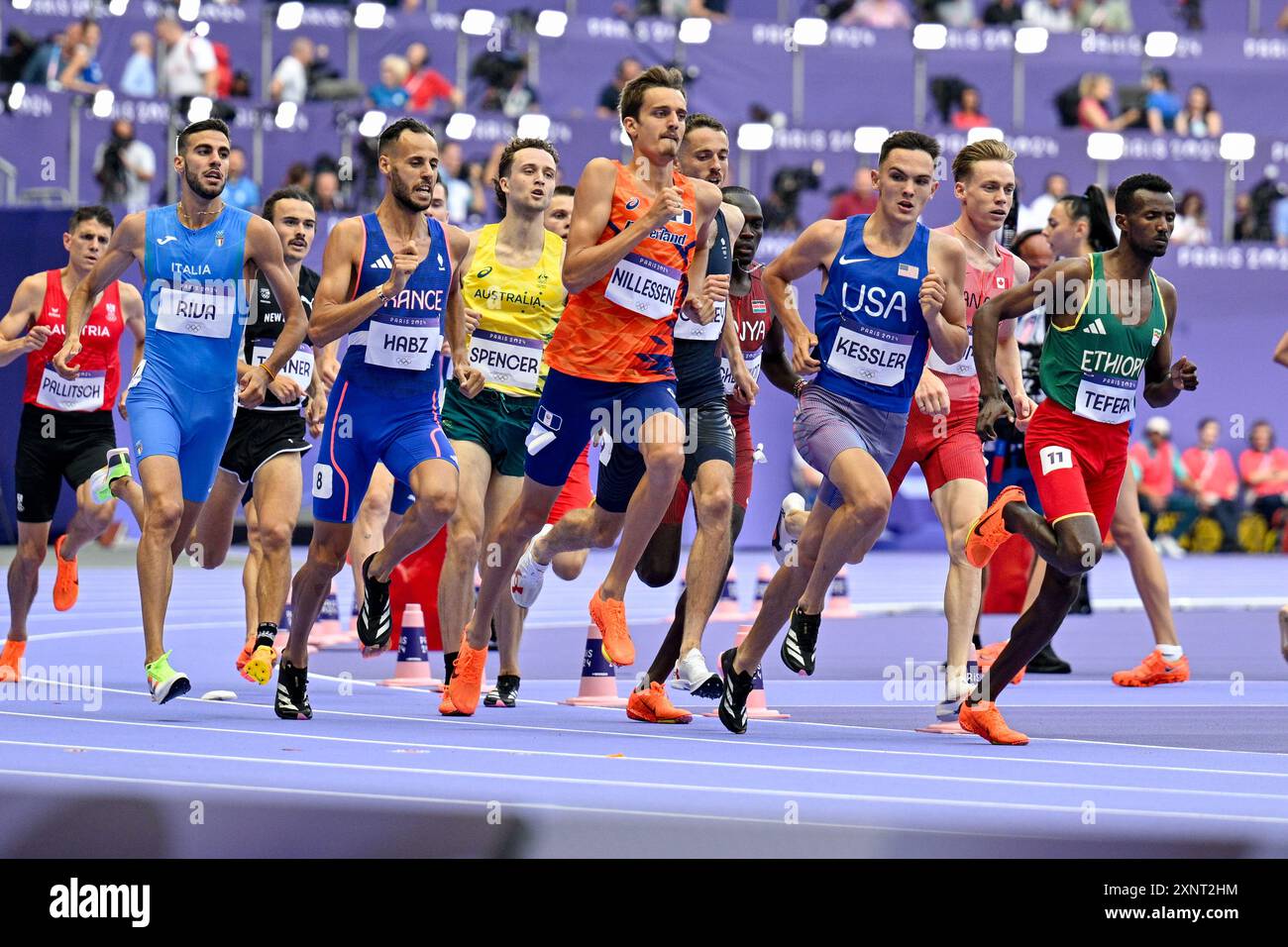 Parigi, Francia. 2 agosto 2024. PARIGI, FRANCIA - 2 AGOSTO: I Paesi Bassi Stefan Nillessen gareggiano nei 1500 m maschili durante il 7° giorno di atletica leggera - Giochi Olimpici di Parigi 2024 allo Stade de France il 2 agosto 2024 a Parigi, Francia. (Foto di Andy Astfalck/Agenzia BSR) credito: Agenzia BSR/Alamy Live News Foto Stock