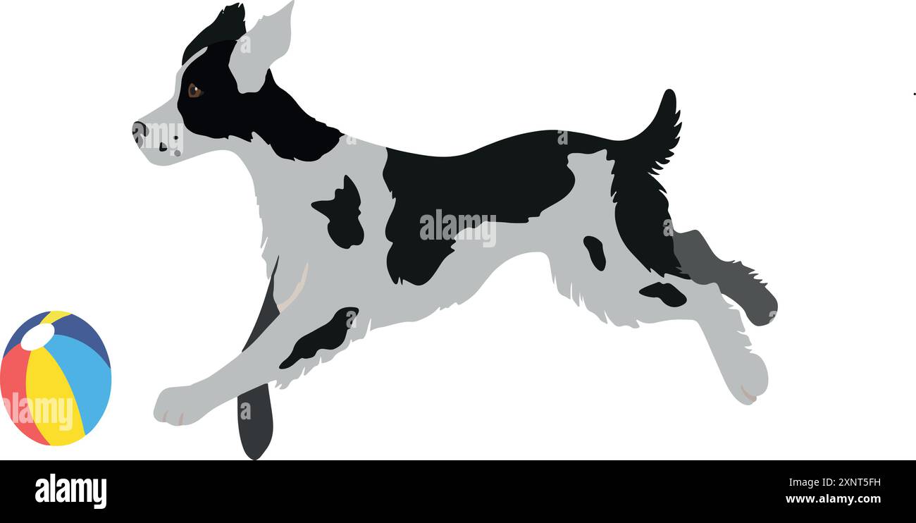 Illustrazioni artistiche per cani da calcio. Illustrazione Vettoriale