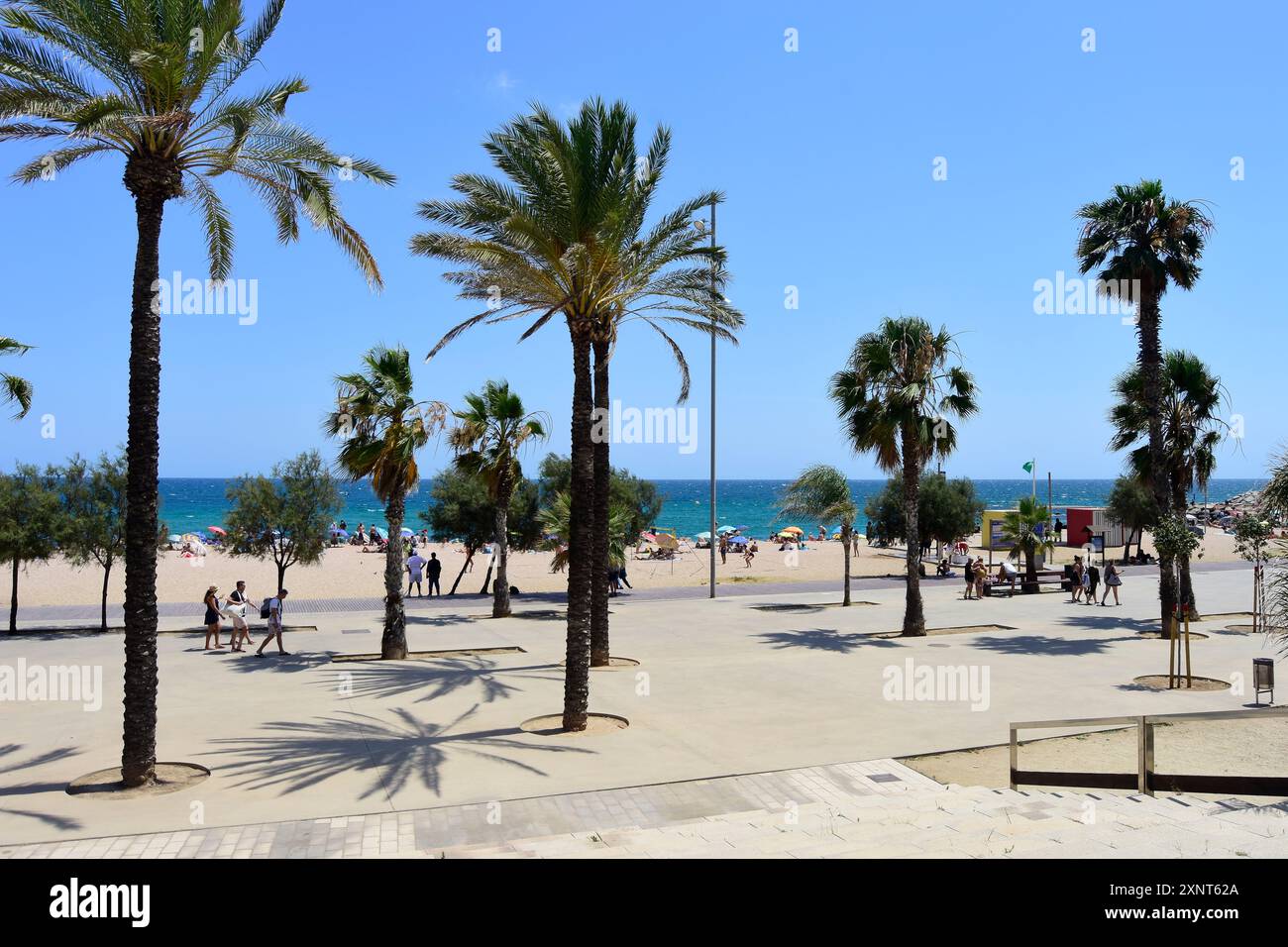 Passeig Maritim, Badalona, Catalogna, Spagna. Foto Stock