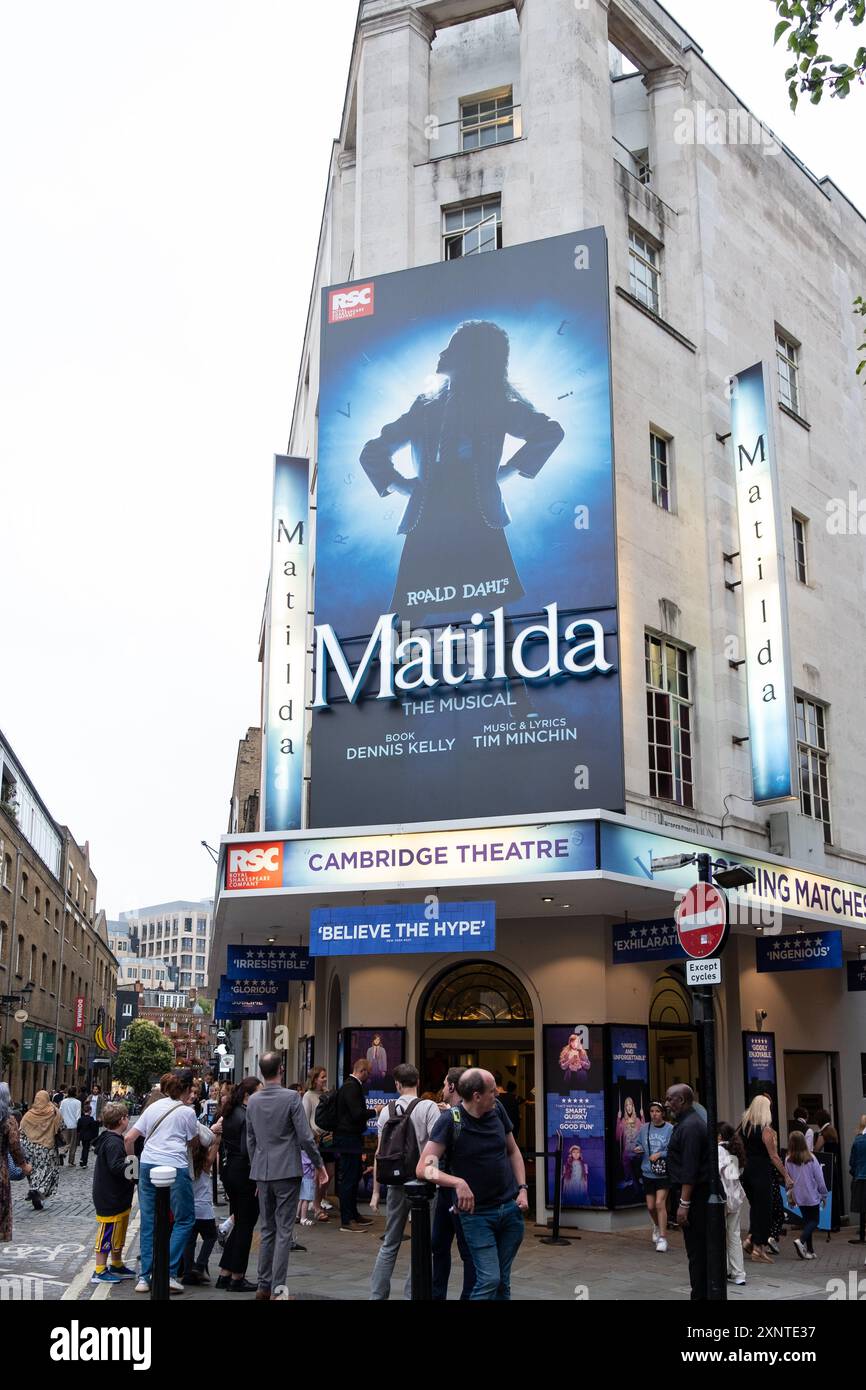 Londra, Regno Unito - 25 luglio 2024: Matilda Musical nel teatro di Cambridge. Foto Stock