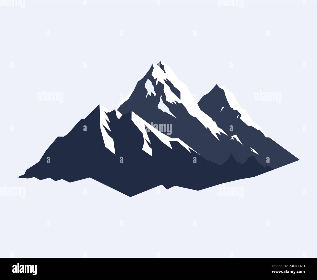 Design piatto e silhouette da montagna Illustrazione Vettoriale