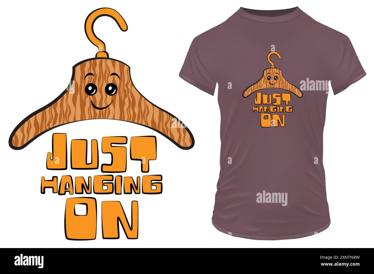 Basta aspettare. Carino gancio cartoni animati con una citazione divertente. Illustrazione vettoriale per magliette, siti Web, stampa, clip art e merchandising on demand Illustrazione Vettoriale