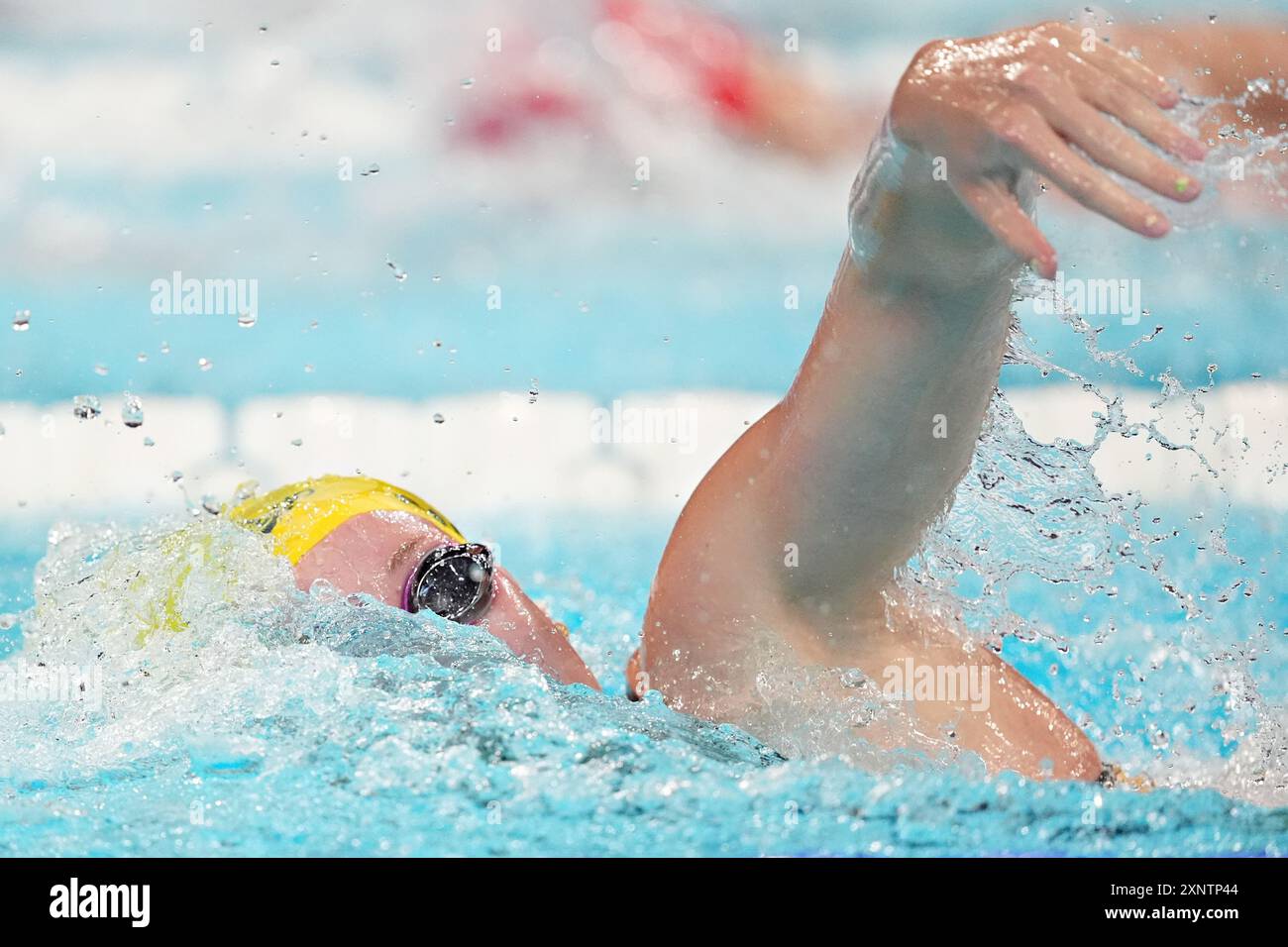 Parigi, Francia. 2 agosto 2024. Ella Ramsay dell'Australia, in azione ai 200m individuale Medley Heat 3 femminile durante le Olimpiadi di Parigi 2024 all'Arena le Defense di Parigi, Francia, venerdì 2 agosto 2024. Foto di Richard Ellis/UPI credito: UPI/Alamy Live News Foto Stock