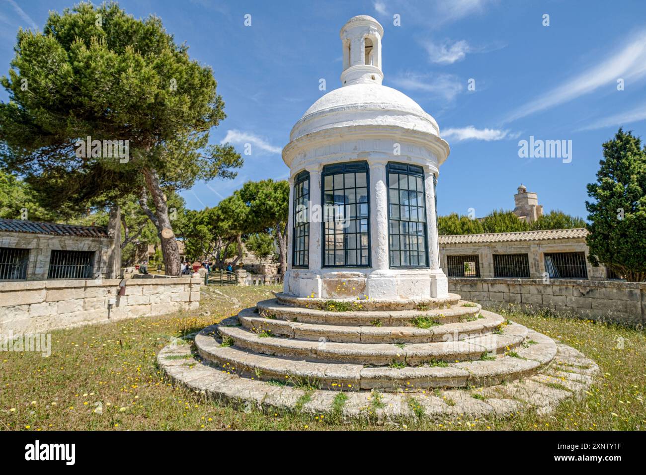 Cappella circolare, Mahon Lazaret, penisola di San Felipet, porto di Mahon, Minorca, isole baleari, Spagna Foto Stock