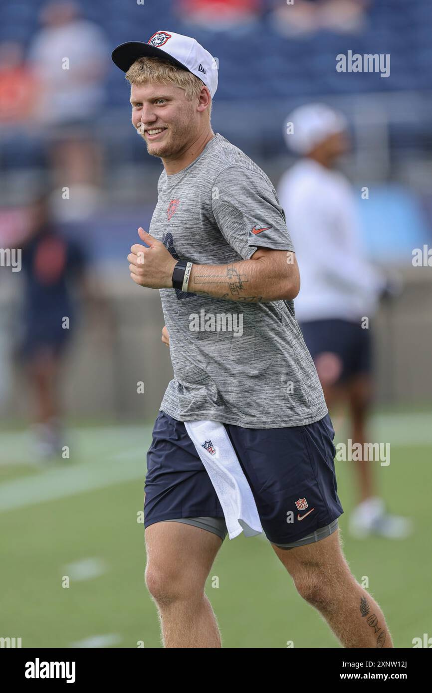 Giovedì 1 agosto 2024; Canton, Ohio USA; il quarterback dei Chicago Bears Austin Reed (16) durante la gara della Hall of Fame contro gli Houston Texans a Tom Foto Stock