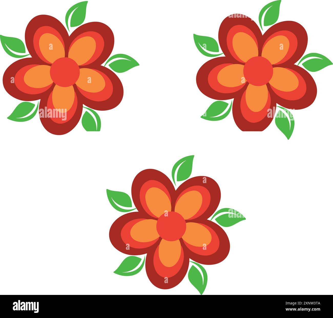 Illustrazione dello stile vettoriale di disegno dei fiori colorati art Illustrazione Vettoriale