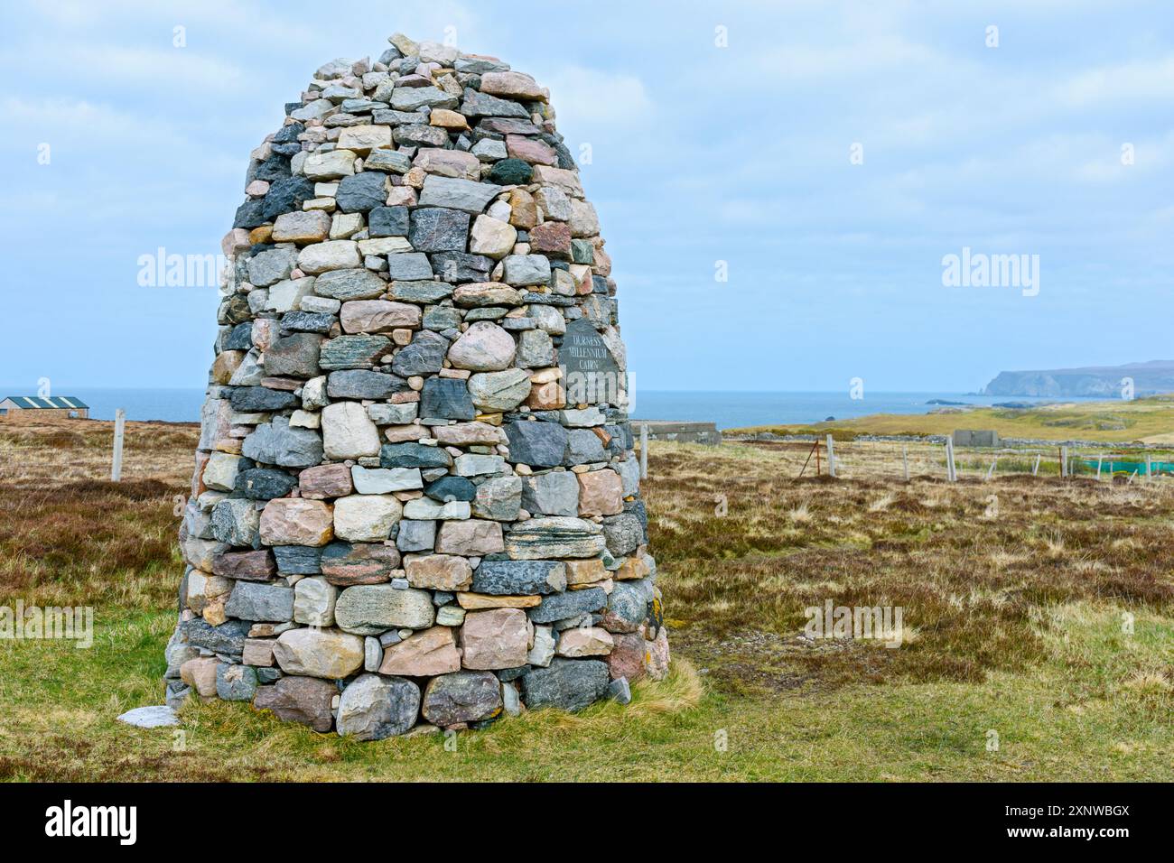The Millennium Cairn, Durness, Sutherland, Scozia, Regno Unito Foto Stock