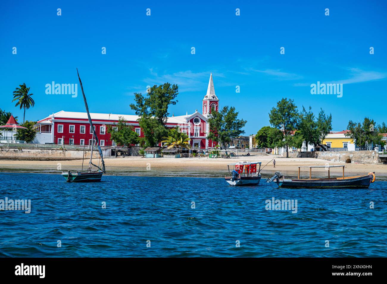 Costa dell'isola del Mozambico, patrimonio dell'umanità dell'UNESCO, Mozambico, Africa Foto Stock