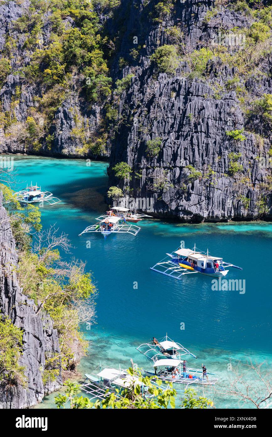 Lago Kayangan, Coron, Palawan, Filippine, Sud-est asiatico, Asia Foto Stock