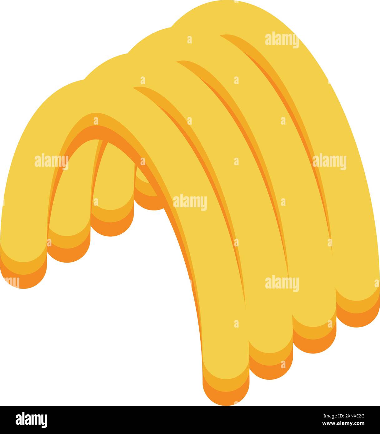 Deliziose patatine fritte che cadono e creano un gustoso arco di fast food Illustrazione Vettoriale