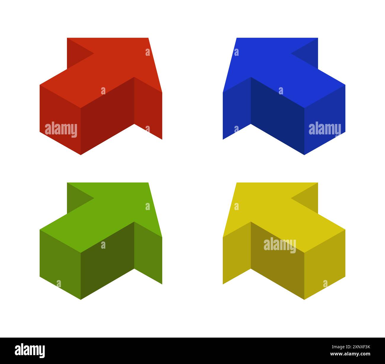 Icona a freccia illustrata in vettore su sfondo bianco Foto Stock